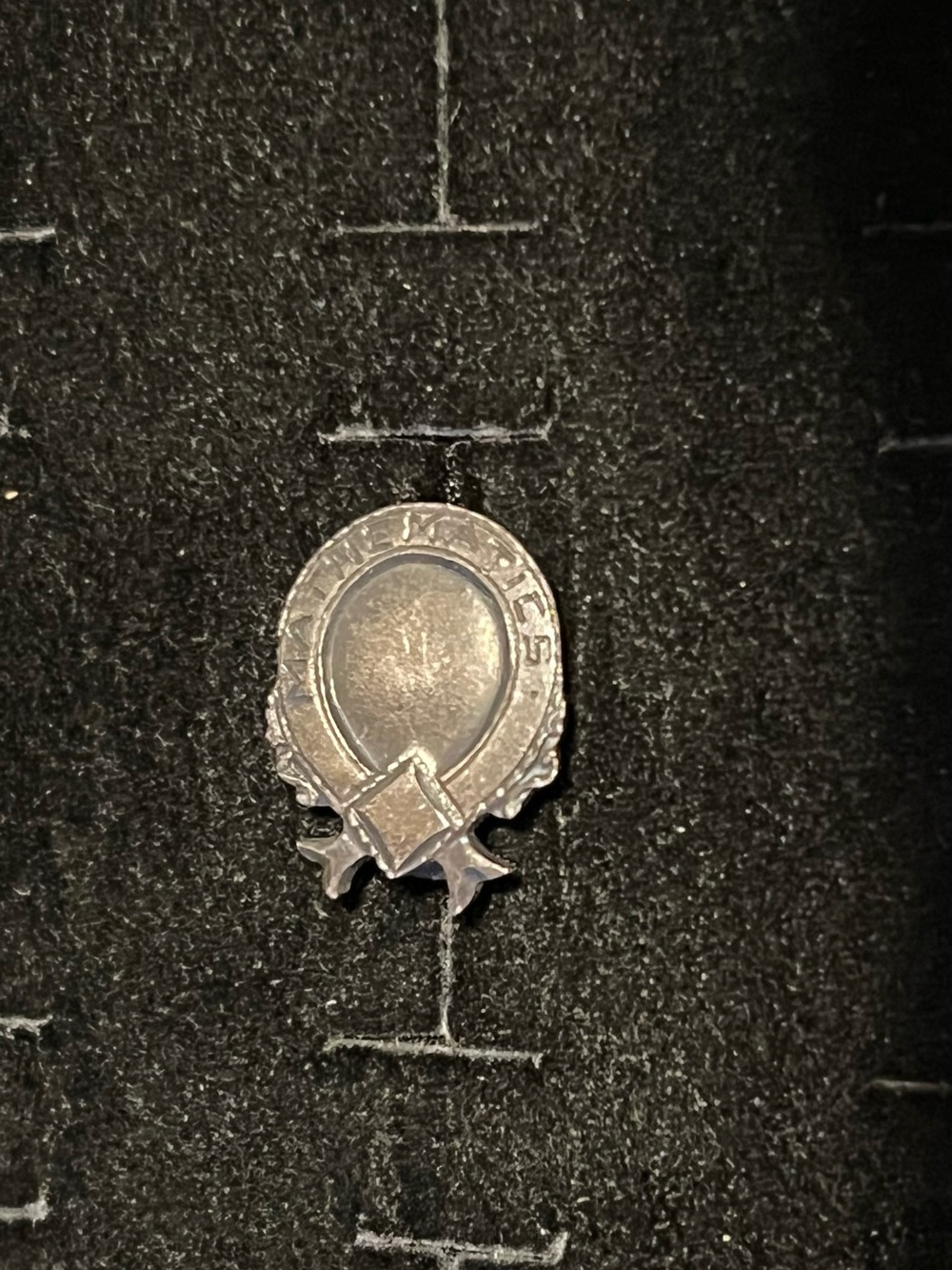 Sterling Silver Mathematics Tie Tack Pin - Classic Oval Emblem